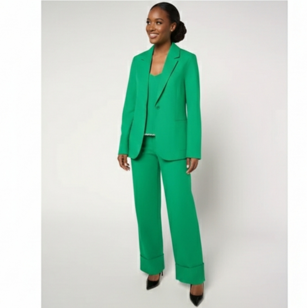 Stacy London‎ Elegant Green 3 PC Women's Pantsuit